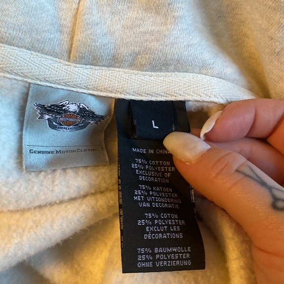 Harley Davidson women’s fleece jacket cream sz L - Picture 2 of 2
